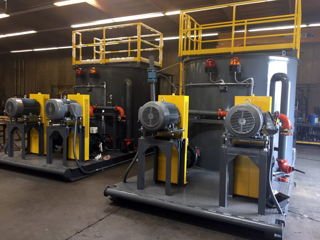 Eagle Mine - Portable pump stations in shop